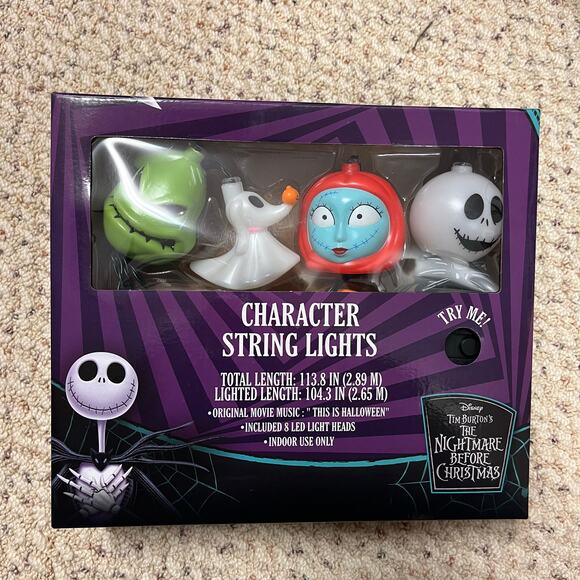 NEW NBC Nightmare Before Christmas Character Musical String Lights 2025 - Picture 1 of 4